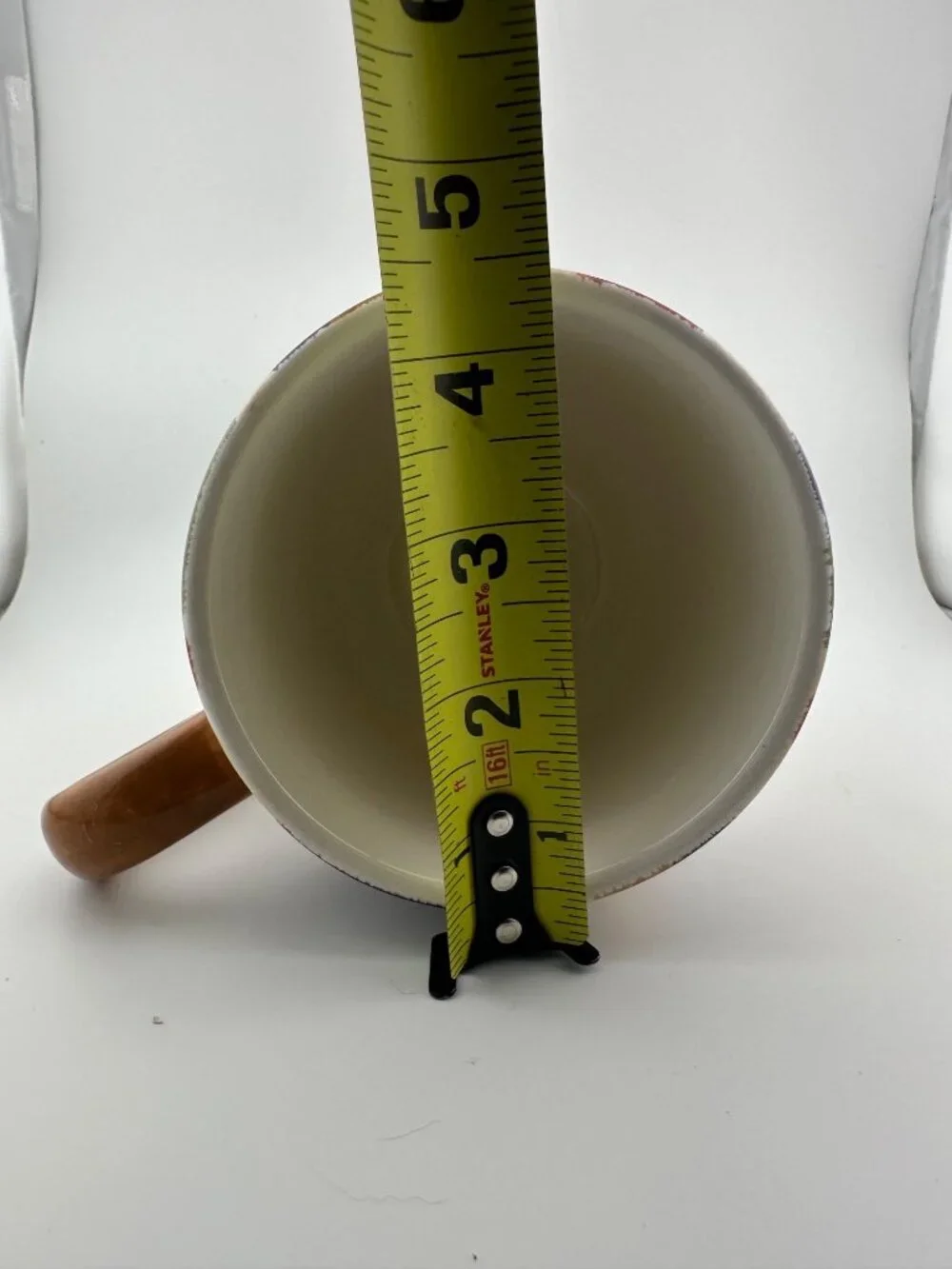 Gibson Handpainted Large Ceramic Mug Multicolor Stripes Eclectic Kitchen Coffee
